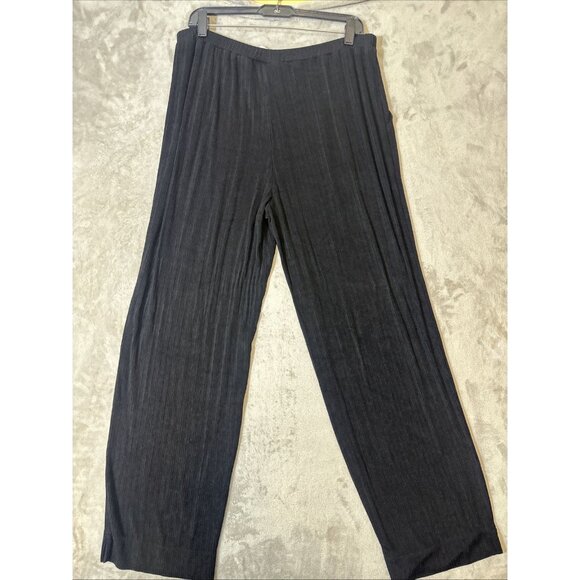 Chico’s Travelers Pants Women’s 3 XL 16 18 Black Ribbed Pull On Pockets Stretch - Picture 8 of 11